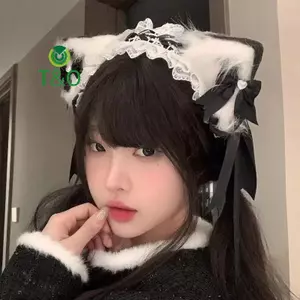 Băng Đô Handmade Ren Nơ Phong Cách Y2K, Kẹp Tóc Kawaii Gothic Cho Nữ