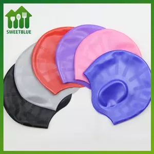 Mũ bơi silicone cao cấp cho người lớn, co giãn tốt, chống thấm nước, bảo vệ tai và tóc dài khi bơi
