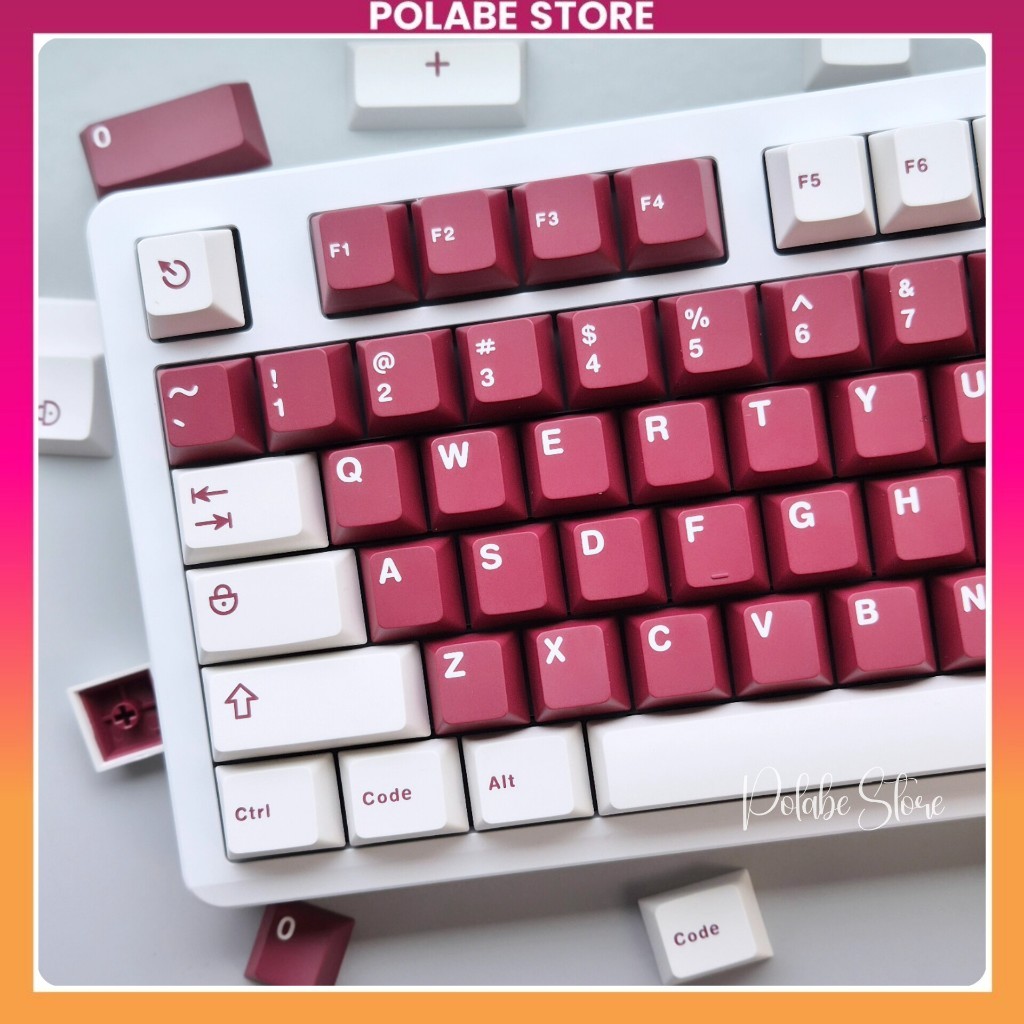 Keycap Cherry Yuru Pyga Red Wine Cherry Profile Keycap đỏ trắng bàn ...