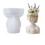 MỘT Silicone Masked Lady Planter Khuôn Trang Sức Người Tổ Chức Nhựa Đúc Thủ Công Dự Án Tiếp Liệu