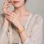 Vòng tay hợp kim mỏng hình Fu màu vàng, thiết kế đơn giản - Quà tặng trang sức may mắn
