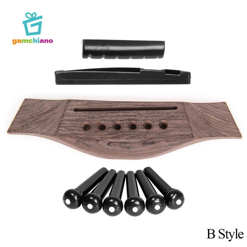 Cầu đàn guitar Acoustic dân gian có chân cầu đàn guitar Phụ tùng yên ngựa có rãnh cho đàn guitar 6 dây, dễ lắp đặt