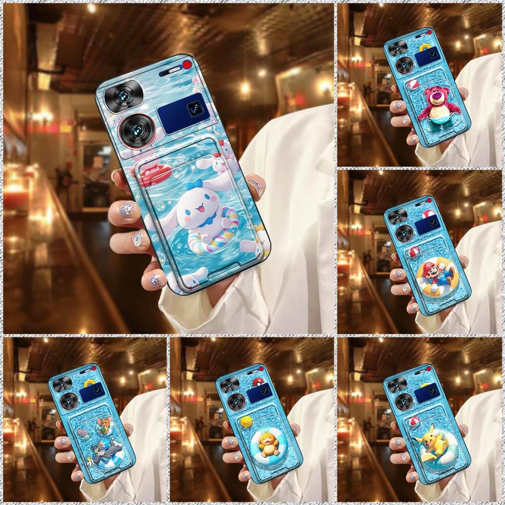 Ốp lưng silicon ZTE Nubia Z60 Ultra, khe cắm thẻ, TPU mềm, bảo vệ chống va đập, thiết kế thời trang, dễ thương