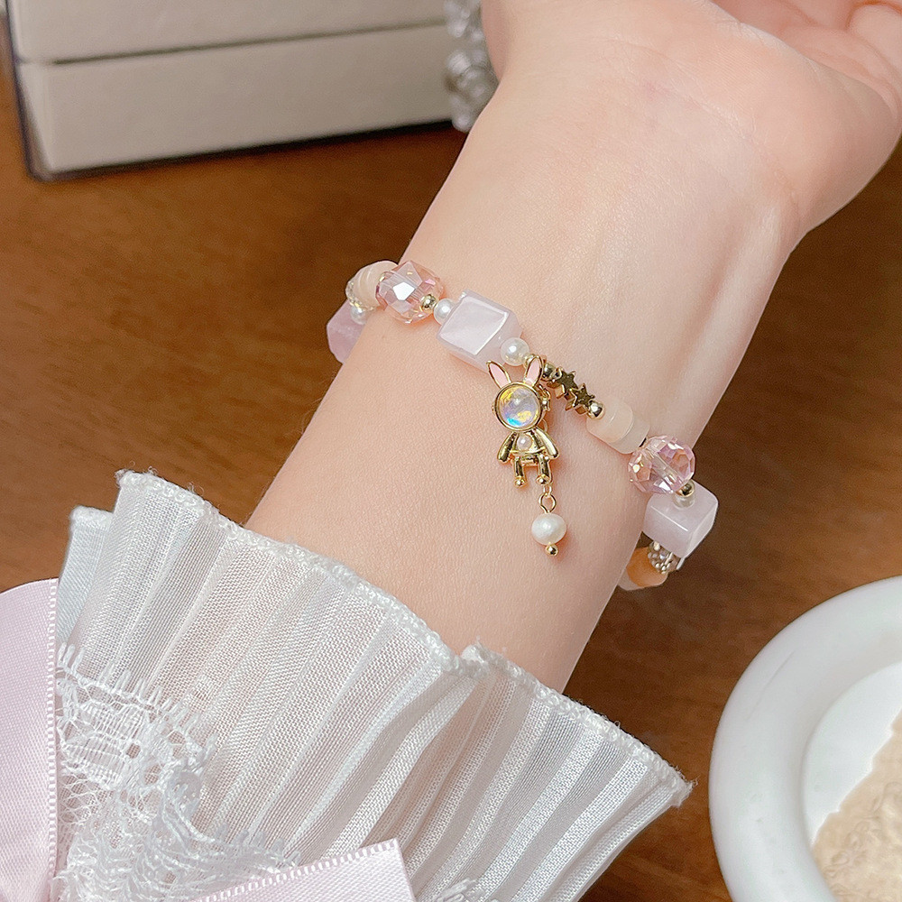 Vòng tay đá tự nhiên viên ngọt dễ thương