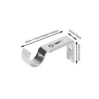 Móc treo rèm BRYVEN, Giá đỡ thanh rèm xây dựng kim loại có thể điều chỉnh chiều dài, Bộ 2 hỗ trợ gắn tường chắc chắn Giá đỡ cực La Mã đa năng Sử dụng phòng ngủ