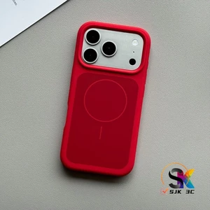 MỚI Lỗ Lớn Hai Màu Silicon Từ Tính Ốp Lưng Điện Thoại iPhone 17 16 15 14 13 Pro Max 14 / 15 / 16Plus Vỏ Silicon Tất Cả Xung Quanh Chống Sốc Vỏ Bảo Vệ