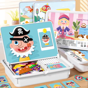 Đồ Chơi Xếp Hình Nam Châm 2 Mặt, Giáo Dục Sớm Montessori, Phát Triển Trí Tuệ Sáng Tạo Cho Bé 1 Tuổi Trở Lên
