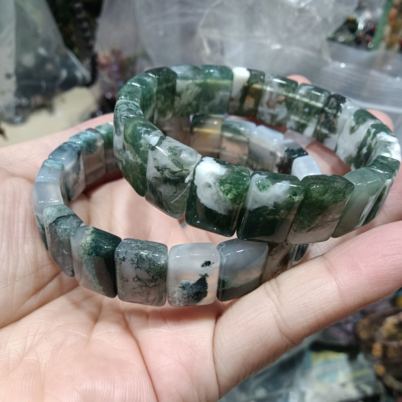 Trang sức mã não thủy sinh màu sắc tự nhiên, phong cách Bohemian nam nữ