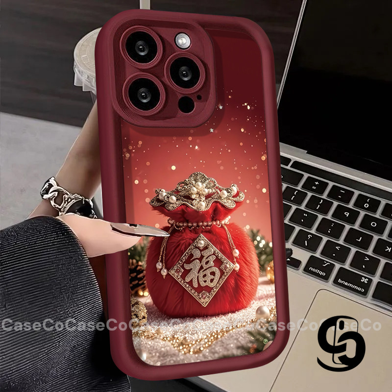Vỏ Cho Redmi 13X 14C 12C 10C 13C 9C 13  9A 9T 10A 12 Note 8 11 12 10  9 14 13 Pro Ốp điện thoại hình túi may mắn tuyết