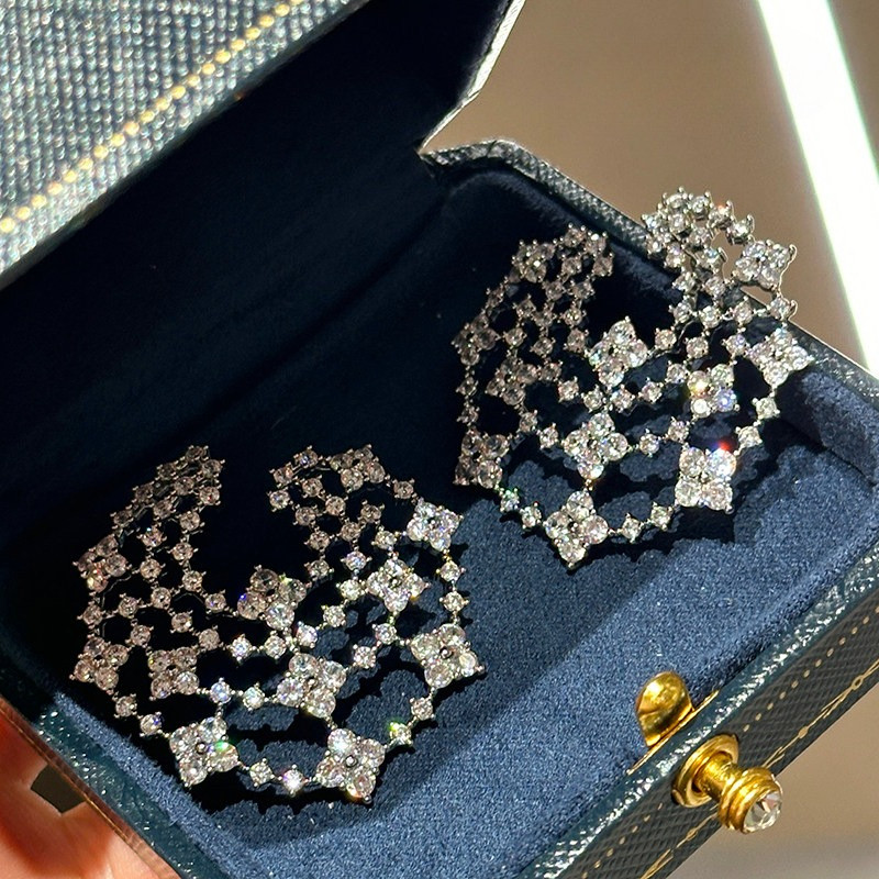 Bông tai Zircon tinh tế thời trang tua rua