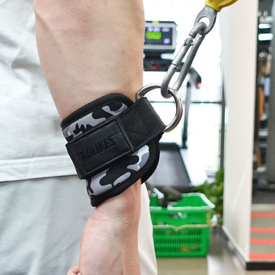 Vòng bít cổ tay có đệm có thể điều chỉnh Dây đeo đệm D-Ring Glute Kickback cho máy cáp, Lý tưởng cho các bài tập Glutes