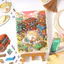 ENWEI 3 Cái [Dòng hồi ký thời gian] Nhãn dán phong cảnh Chất liệu chống nước 3D Phong cách hoạt hình Alley Tea Fragrance Shiguang Cửa hàng tạp hóa dành cho người lập kế hoạch Đồ dùng tạp chí