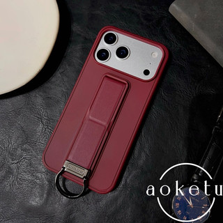 Giá đỡ gấp dây đeo cổ tay tích hợp màu cam mới Thích hợp cho vỏ điện thoại Apple 17 ProMax iPhone 16 Pro Khóa vòng 14 Skin Feel 15 / 13 Vỏ bảo vệ không khí cao cấp