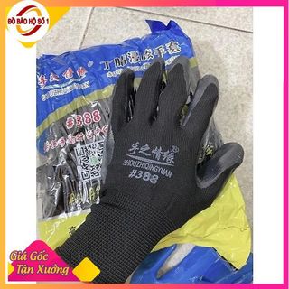 Combo 12 Đôi Găng tay lao đông phủ sơn 388 loại dày , bao tay lao động phủ sơn , Găng tay các loại