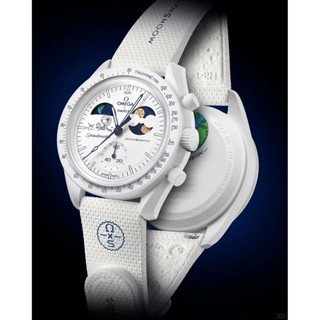 [Top] Snoopy MOONSHINE GOLD Cold Moon Mission To Earthphase Đồng hồ nam mới Chức năng đầy đủ Đồng hồ đeo tay dạ quang Quarz Chronograph có hộp