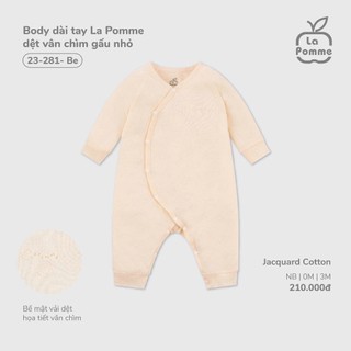 La pomme SS2026 BST sơ sinh La Pomme dệt vân chìm gấu nhỏ - Be cho bé T1.4