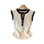 Áo vest nữ dệt kim YICA, cổ tròn slim fit, xu hướng thời trang không tay