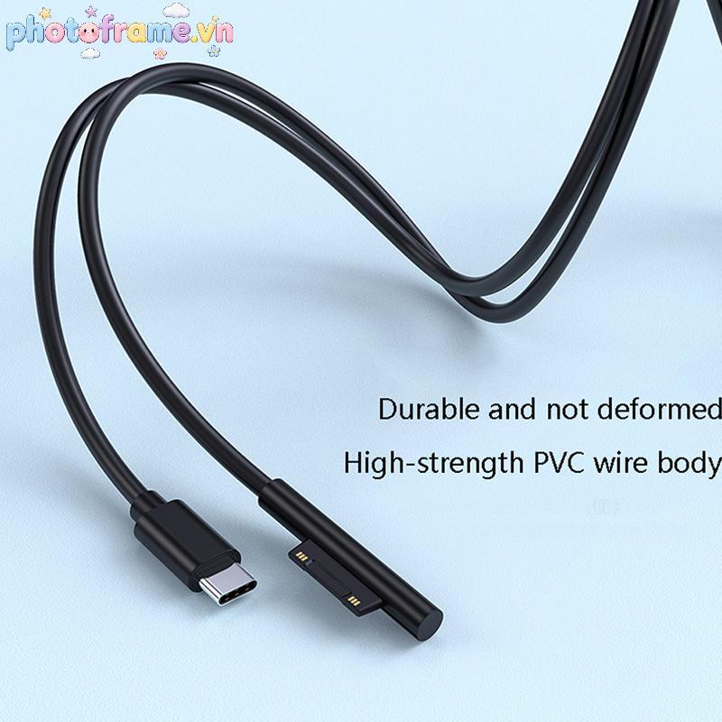 Khung Ảnh Mới Sạc Nhanh USB Type-C Nguồn Điện Cho Microsoft Surface Pro 7 3 4 5 6 15V 3A PD Máy Tính Bảng Sạc Dây Cáp VN