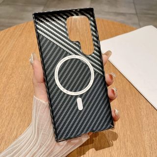 Vỏ từ tính bằng sợi Carbon siêu mỏng Kevlar Pattern Mg cho Samsung S25 S24 S23 S22 Note 20 Ultra 10 Plus