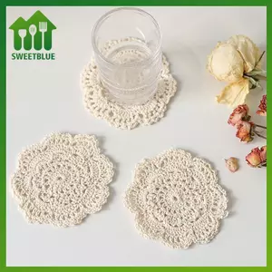 SWEET 2 / 4 Chiếc Bohemian Hoa Móc Đế Lót Ly Hoàn Hảo Cho Bàn Cà Phê Nhà Hàng Cổ Điển, Thanh, Nhà Ở Trang Trí Nhà Bếp n