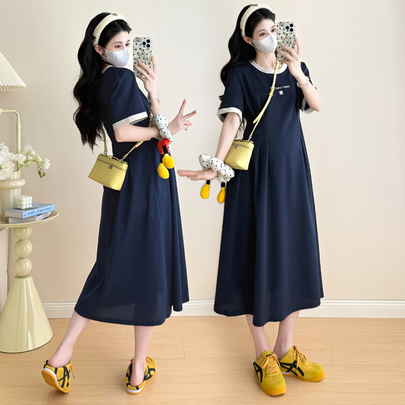 Trang phục bà bầu Xuân Hè Áo thun ngắn tay dáng rộng