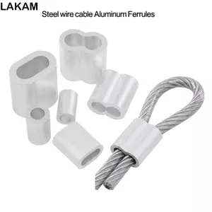 LAKAM 10-50 Cái Tay Uốn, Kẹp cố định Kẹp cáp hai lỗ, Phần cứng bền M1 đến M12 Dây nhôm Ferrules Dây thép
