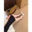 TT Hoa Nửa Dép Nữ Mùa Xuân Mùa Hè Phong Cách Mới Lười Phẳng Chia Ngón Chân Giày Muller Dép Dép Dép