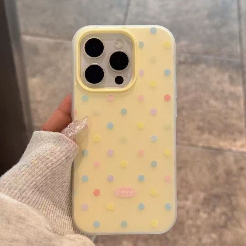 Đơn Giản Màu Dot Điện Thoại Trường Hợp Cho iPhone 17 16 15 14 13 12 11 Pro Max X Xr Xs Max