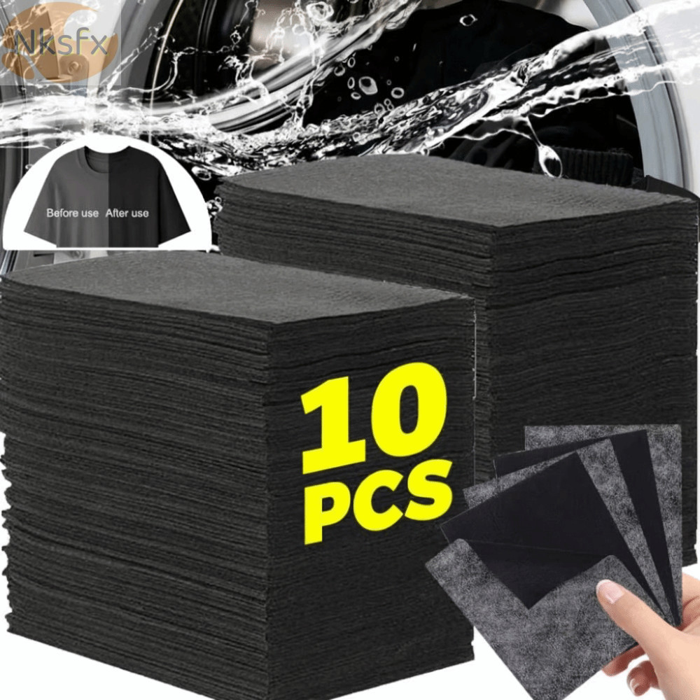 NKSFX 1/10 Miếng Phim Phục Hồi Quần Áo Đen, Đa Năng, Chống Phai Màu, Dùng Khi Giặt, Làm Sáng Quần Áo Đen