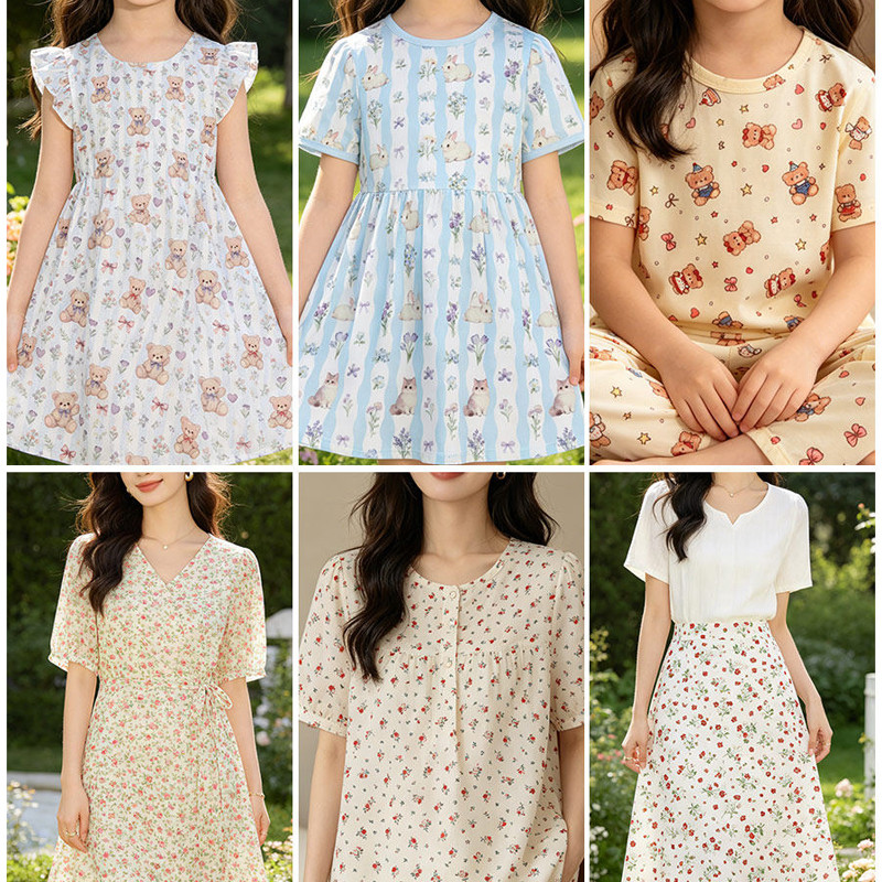 Váy handmade DIY mùa hè từ vải poplin giả hoa nhỏ, tiện lợi cho việc mặc nhà