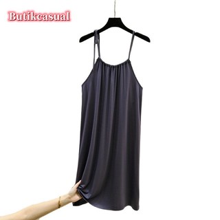Váy tre nữ Mới cỡ lớn giản dị mặc nhà mùa hè mỏng dáng rộng váy ngủ mỏng
