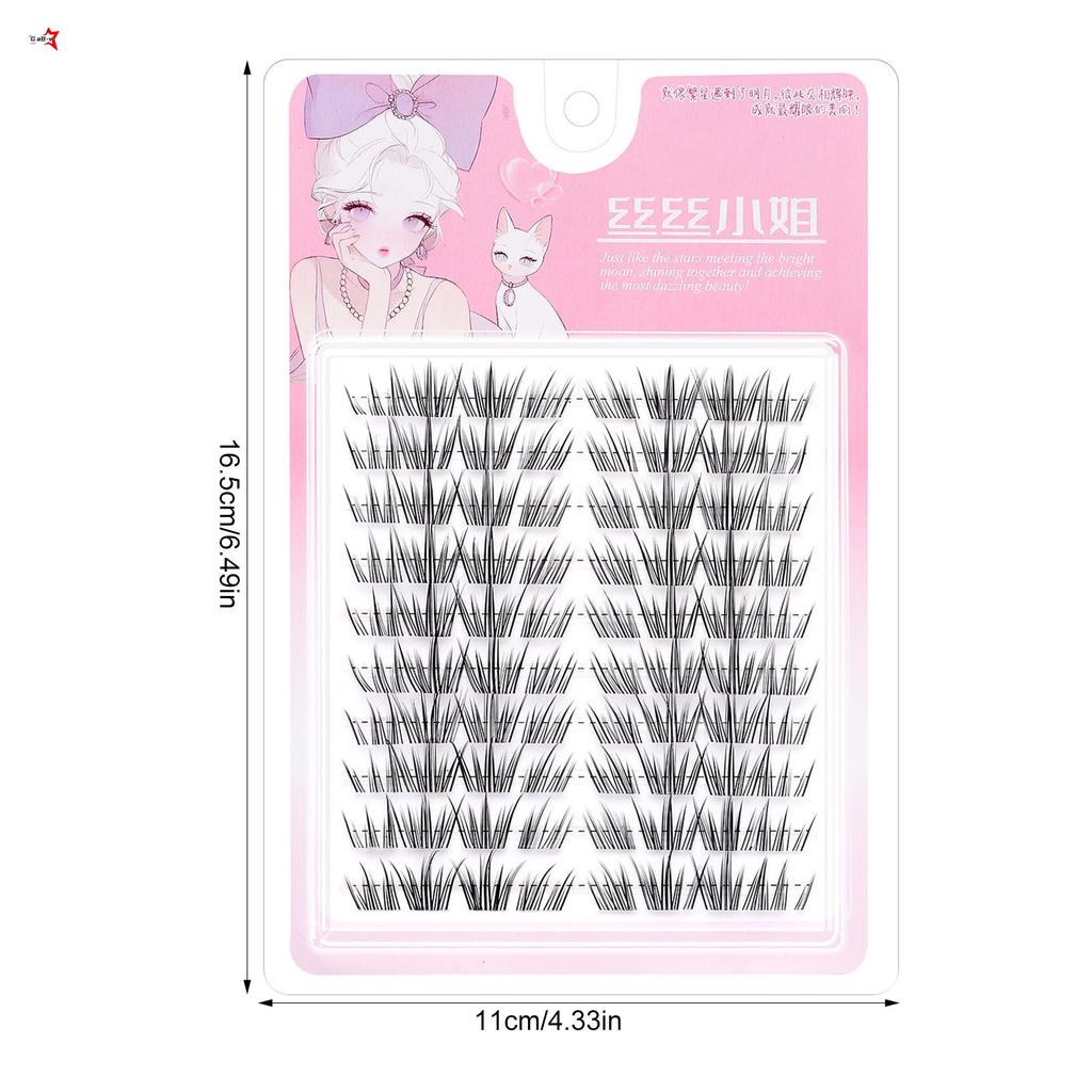 Handmade C Curl Lông Mi Giả Sợi Đen 8-12mm Chiều Dài Hỗn Hợp Tự Nhiên Tìm Tiệc Trang Điểm Hàng Ngày