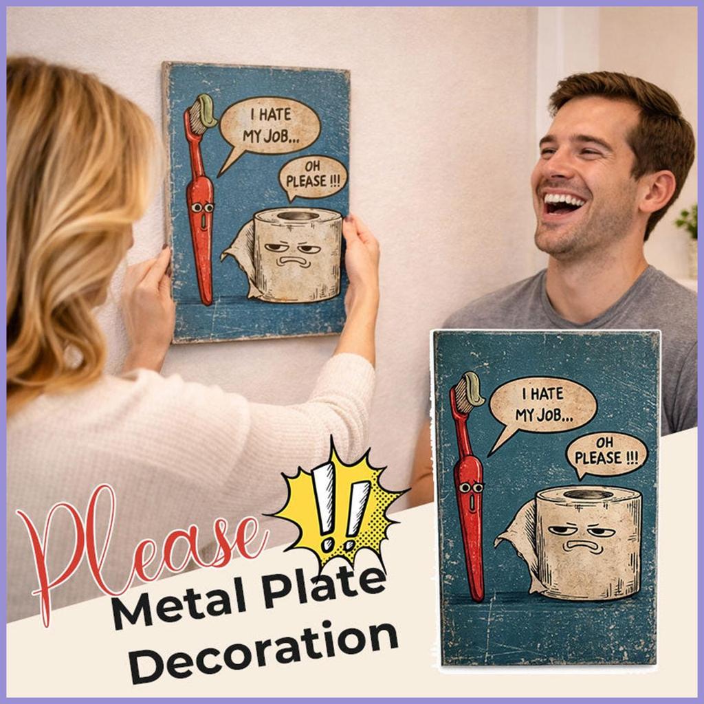 Ngộ nghĩnh Phòng Tắm Trang Trí Tường 20x30cm Kim Loại Retro Trang Trí Phòng Tắm Nghệ Thuật Treo Tường Cho Nhà Vệ Sinh Nhà Hàng Khách Sạn Sân Vườn mueadsyvn