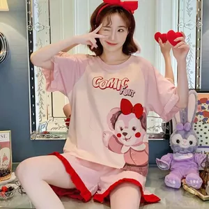 Nhà sản xuất Bộ Đồ Ngủ Nữ Mỏng Tay Ngắn Dễ Thương Phong Cách Công Chúa Cực Lớn Nữ Mùa Hè Homewear Phù Hợp Với