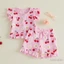 Bộ bé gái 3m-3y Áo và quần short có nút bay Daisy Trang phục mùa hè