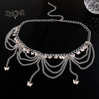 Dây thắt lưng nữ thời trang dạng bướm bụng từ kim loại, đa dạng layer, trang trí cơ thể đẹp mắt