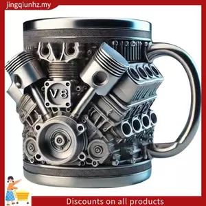 Động cơ V8 Cốc cà phê bằng thép không gỉ Cốc cà phê ô tô có tay cầm cách nhiệt cho những người yêu thích ô tô