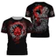 Họa tiết Mặt Nạ Ma Samurai 3D - Áo Thun Cổ Tròn Ngắn Tay Unisex Thời Trang