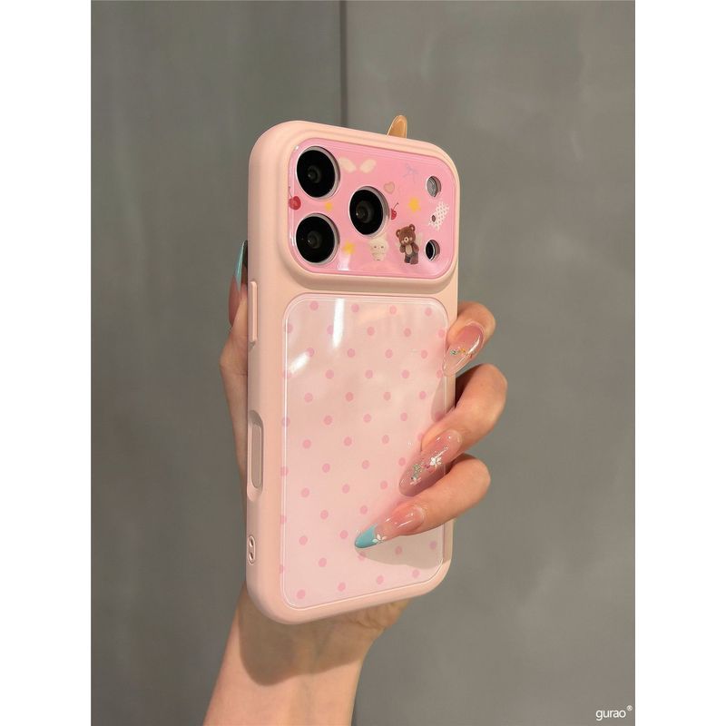 Ins Phim Hoạt Hình Chấm Bi Gấu Thích Hợp Cho Apple 17Pro Apple 16promax Vỏ Điện Thoại 15 Bao Gồm Tất Cả 14 / 13pro