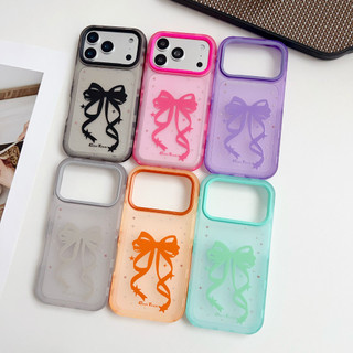 Nơ Ruy Băng Sơn Họa Tiết Ốp Lưng Điện Thoại iPhone 17 16 15 14 13 12 11 Pro Max 17 Air 16 15 14 Plus Nhiều Màu Sắc Trong Suốt Cảm Giác Da Chống Rơi Vỏ Thời Trang Chống Trơn Trượt