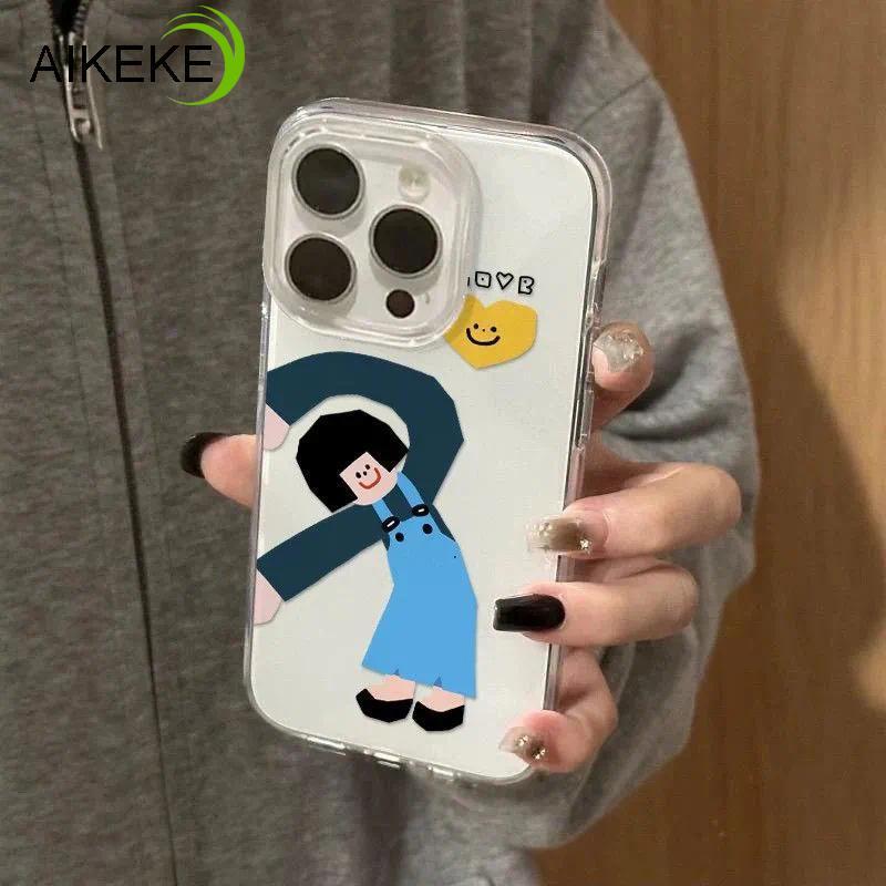 Ốp Điện Thoại Cặp Đôi Đơn Giản Bé Trai Bé Gái Cho Xiaomi 17 Pro Max 15T 15 14T 14 13T 13 12X 12S Mi 11 11X 11i Pro Ultra Lite 5G 4G Vỏ Kem Trắng Vỏ Chống Sốc
