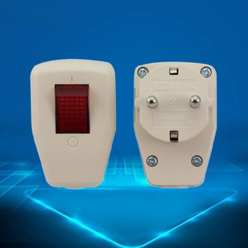 SWEET Đức 16A 250V Phích cắm nguồn EU có công tắc BẬT / TẮT màu đỏ Có thể điều chỉnh lại Loại E Đầu nối dây cho thiết bị n