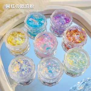 Làm móng tay chuyên dụng|Bột Opal siêu Flash|Bộ Tám Màu|Dòng cổ tích nhấp nháy|Bột thổ cẩm đám mây siêu sáng Ice Po|Bột Opal Mica Powder