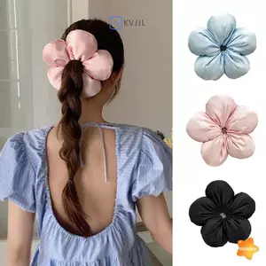 Mũ Kẻ Sọc Hoa Lớn Cho Nữ, Dây Buộc Co Giãn, Phụ Kiện Tóc Thời Trang