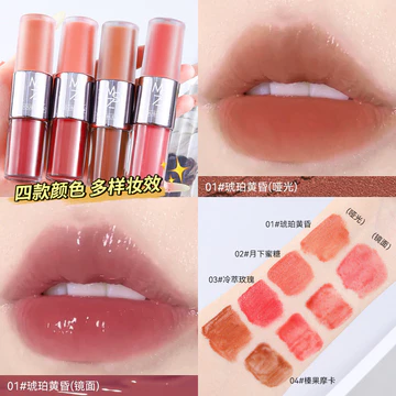 Ming Xizhi Twilight Hai Đầu Son Bóng Son Bóng Nước Bóng Gương Nhung Matte Lip Bùn Son Môi Làm Trắng Môi Nữ Môi G