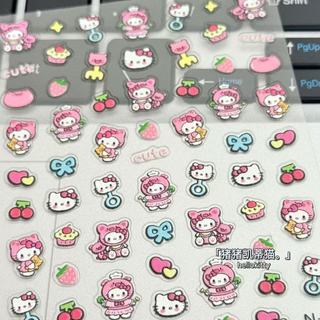 Hello Kitty hellokitty Miếng Dán Làm Móng Tay Nổi Trẻ Em Có Dính Trang Trí Tự Làm Máy Tính Bảng Điện Bé Camera Miếng Dán 25.12.17