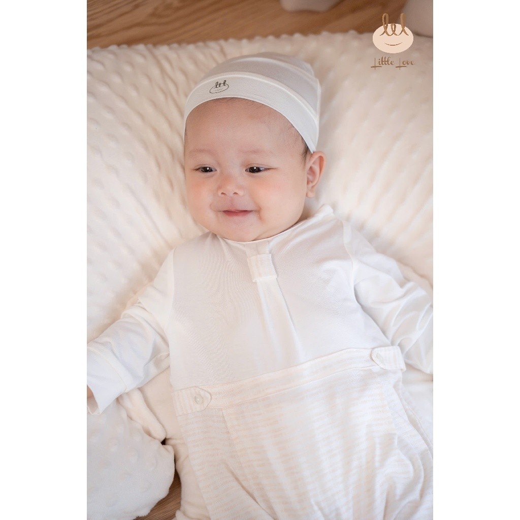 Body petit phối trắng ghi dành cho bé Lil little Love (DBD17)