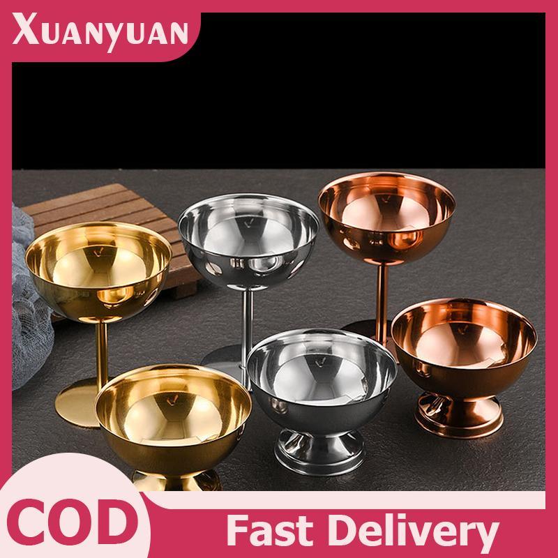 XUAN 304 Thép không gỉ Retro Cao Cấp Cốc Tráng Miệng Sang Trọng Kem Hộp Đựng Cốc Khách Sạn Nhà Hàng Cocktail Thủy Tinh Pudding Cup VN