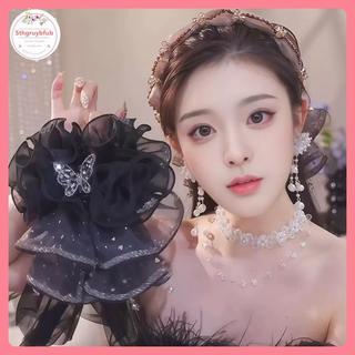 STHB Pháp Thanh Lịch Kim Cương Giả Kẹp Tính Khí Hàn Quốc Lưới Đuôi Ngựa Kẹp Phụ Kiện Tóc VN