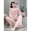Bộ Đồ Ngủ Nữ JUSOKA Pijama LỤA GẤM Cao Cấp Siêu Xinh họa Tiết In Chìm Dễ Thương Dành Cho Nữ GA01